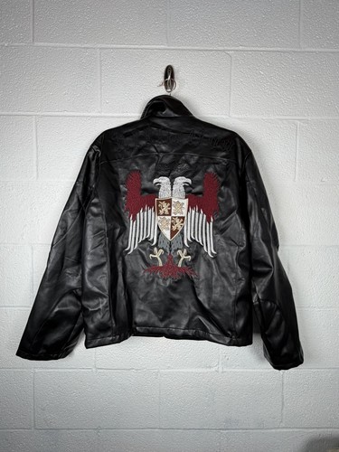 Black faux leather jacket - leather,