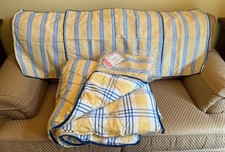 Southamptom 5 pc Twin Daybed set Yellow Blue Stripes comforter bedskirt 3 Shams