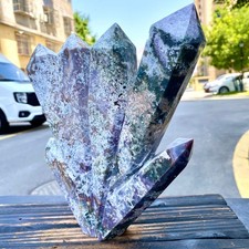 Moss Agate Tower - Natural Green Crystal Column - 6.9LB