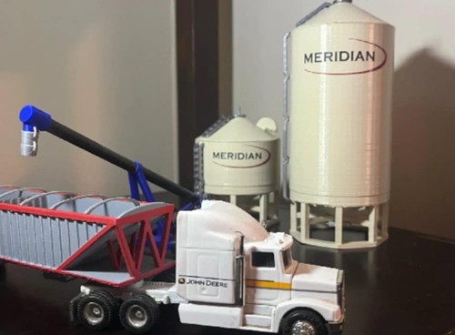 Model railway grain silo - model,