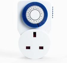 Timer Switch Mini | 24 Hour Segment Timer Light Switch | White UK Plug | S24HRMI