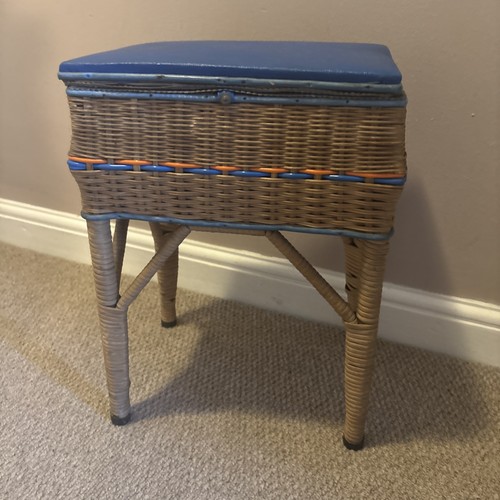 Vintage wicker sewing box - wicker,