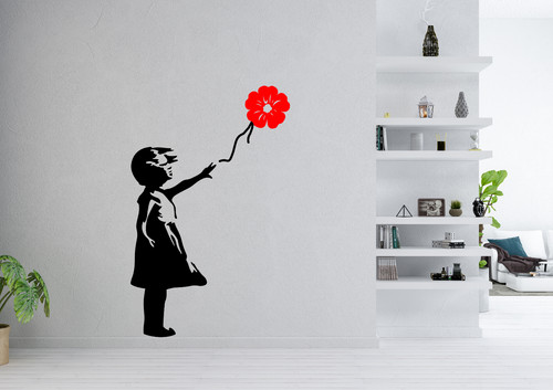 Banksy girl poppy lest - banksy,