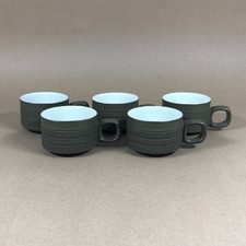 Set of 5 Vintage Denby Chevron Coffee Cups 3 Chevrons