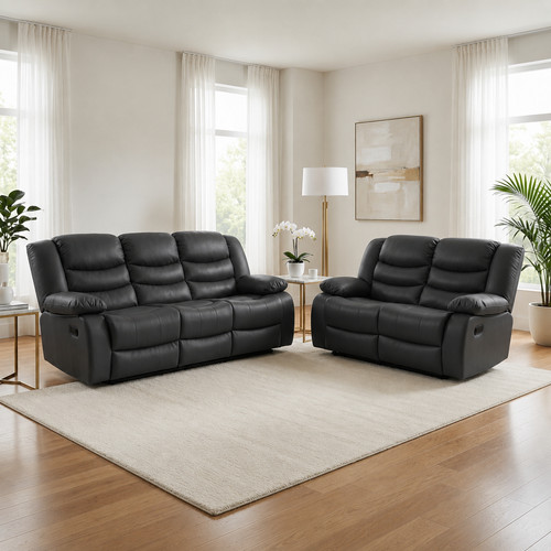 Roma leather recliner sofas - leather, 3