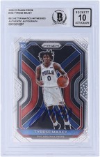 Tyrese Maxey Philadelphia 76ers Signed 2020-21 Panini Prizm BAS 10 Rookie Card