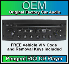 Peugeot Partner car stereo CD player Peugeot RD3 radio + FREE Vin Code and keys
