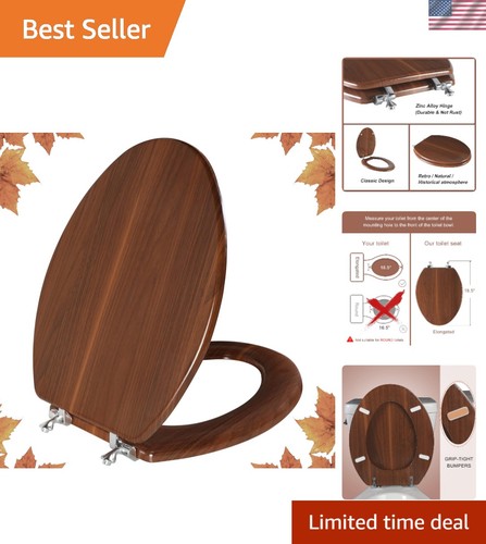 Elongated wooden toilet - elongated, seat