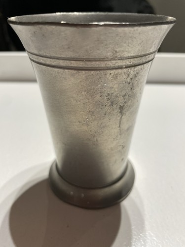 Vintage pewter beaker goblet - vintage,
