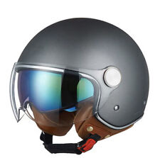VIPER OPEN FACE RS-V19 JET SCOOTER MOTORCYCLE HELMET DUAL VISOR TITANIUM GREY