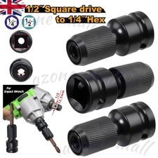 3Pcs Drill Bit Adapter for Impact Driver 1/2" Sq Drive  to 1/4 Inch Hex Adapters