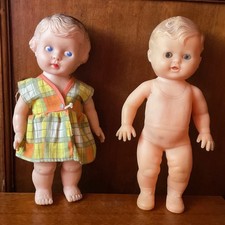 2 Vinyl Dolls Circa 1970 Boy &