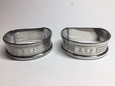Pair Of Solid Silver Napkin Rings Hallmarked For Birmingham 1963