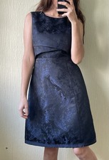 Sportmax Max mara Dress Formal Silk Cut Ot Back Navy Size 12 