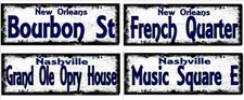 Vintage Style American Street Sign Bourbon Street French Quarter Grand Ole Opry