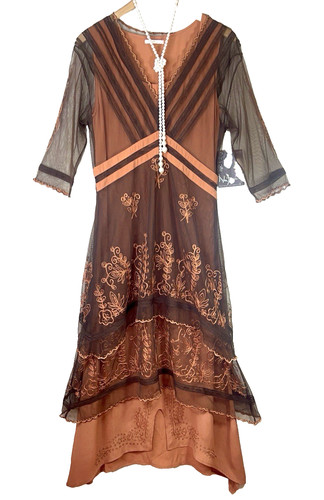 Nataya brown dress gatsby - brown, s