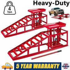 4 ton Hydraulic Car Ramps 2PC Heavy Duty Garage Auto Van Bottle Lift Jack Ramp