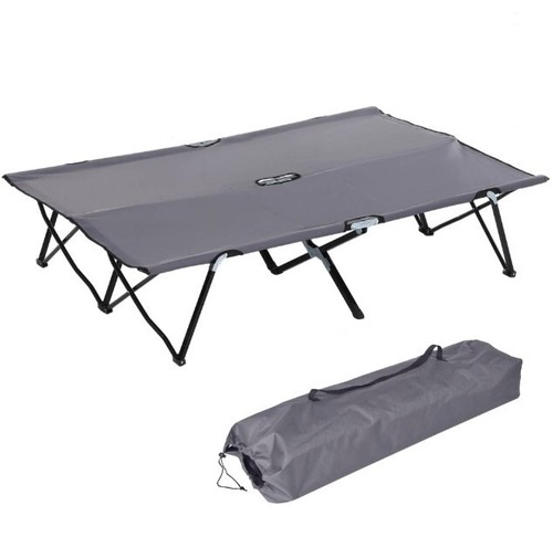 Double camping folding cot - double,