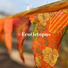 Handmade Bunting, Recycled Bunting, Boho Bunting, Orange Bunting, Funky Bunting
