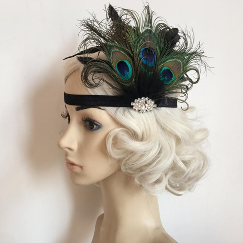 Vintage 20s peacock headband - 20s,