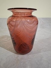 Adrian Sankey Studio Glass Red Vase  with label.