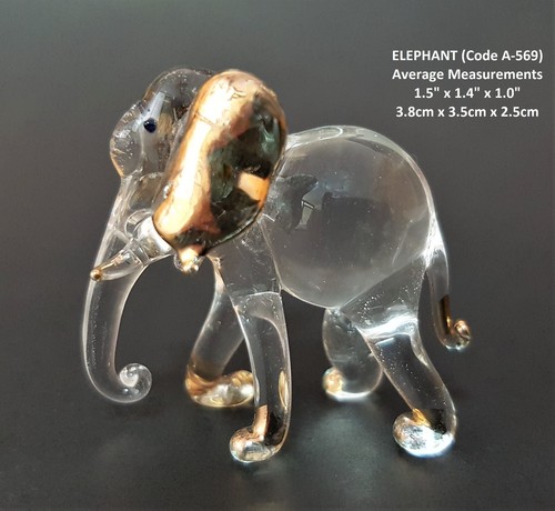 Glass elephant figurine - glass,