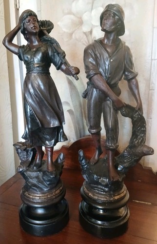 Antique pair bronzed - pair,
