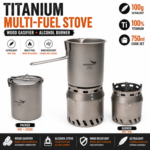 Titanium wood gasifier cooking - titanium,