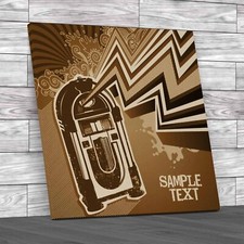 Retro Jukebox Music Box Vintageinspired Design Sepia Canvas Print Large Picture