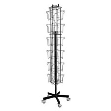 6x8 Portrait 24 Pocket Greeting Card Stand Rotating Floor Shop Display (K53/B)
