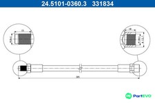 ATE BRAKE HOSE 24510103603 FOR