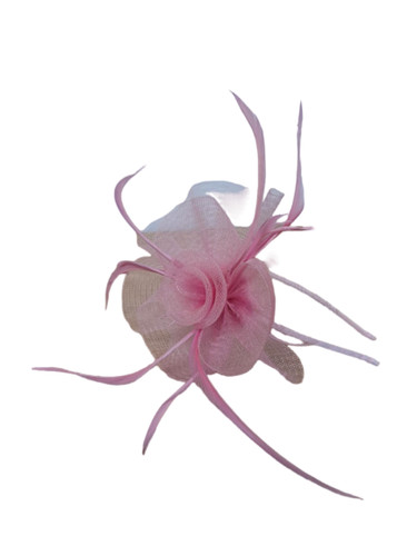 Fascinator pink feather mesh - pink,