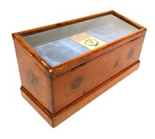 Antique Advertising - Haberdashery Shop Display Cabinet for Fox Brand Boot Laces