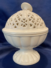 ROYAL CREAMWARE OCCASIONS LIDDED DISH POT POURRI PIERCED DESIGN