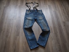 LEE 101 LOGGER JEANS W31 L32 DIRTY WASH SUSPENDERS SUSPENDER BUTTONS