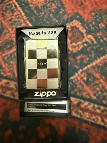 Zippo lighter checkered design - zippo,