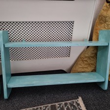 Handmade Shelf Painted Distressed Teal Blue Green