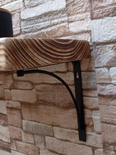 Solid wood, floating ,vintage ,rustic  shelf with free brackets.