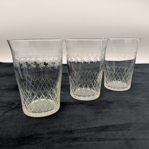 Cut glass tumblers - glass,