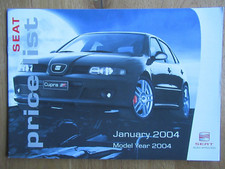 SEAT range price list 2004
