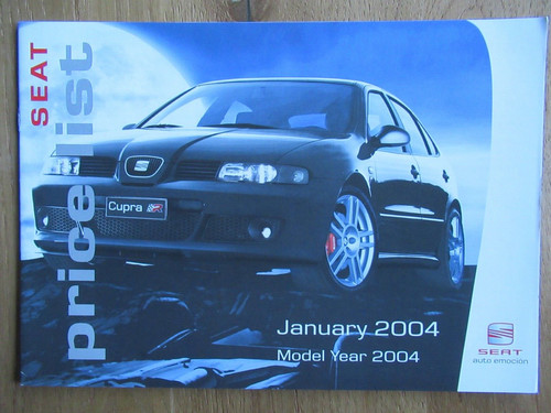 Seat range price list 2004 - seat,