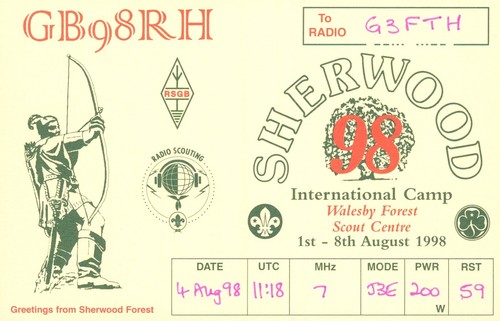 Qsl card radio uk - 1, gb98rh