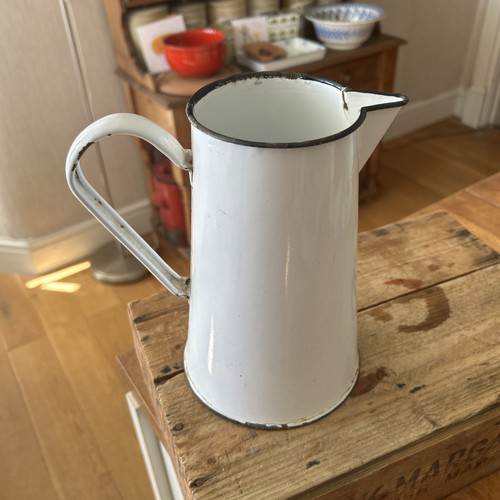 Vintage tall white enamel - vintage,