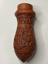 Rare Antique Chinese Carved Cricket Cage Late Beautiful Carved Scenes/Designs