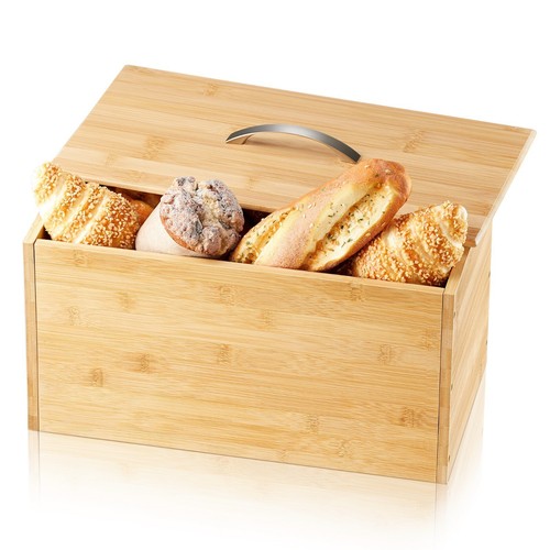 Bamboo wooden bread bin - wooden,