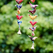 Fair Trade 10-Bird Bell Tota Traditional Indian Hanging Decoration, In/Outdoor