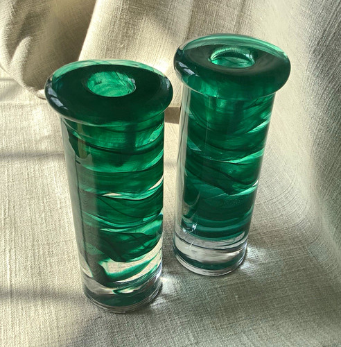 Kosta boda pair - boda, green/clear