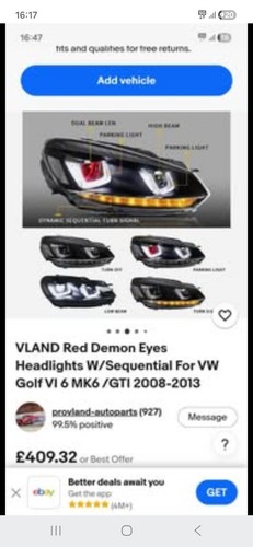 Golf mk6 vland headlights - golf,