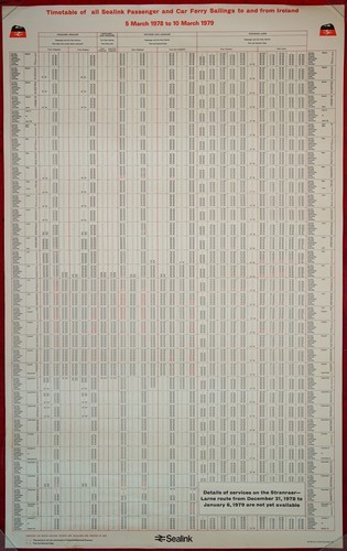 Sealink timetable poster - timetable, br