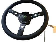 Classic Mini Upto 1996 Quality Black 13 Inch  Leather Steering Wheel & Boss